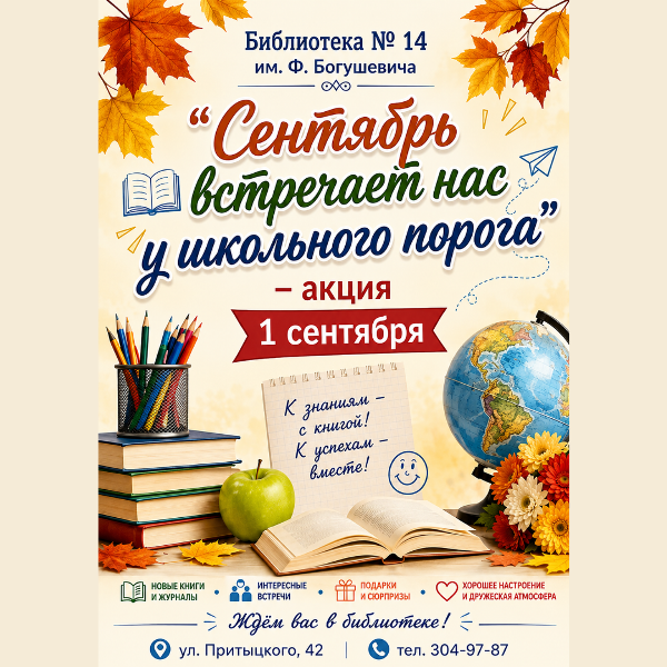 Сентябрь встречает нас у школьного порога
